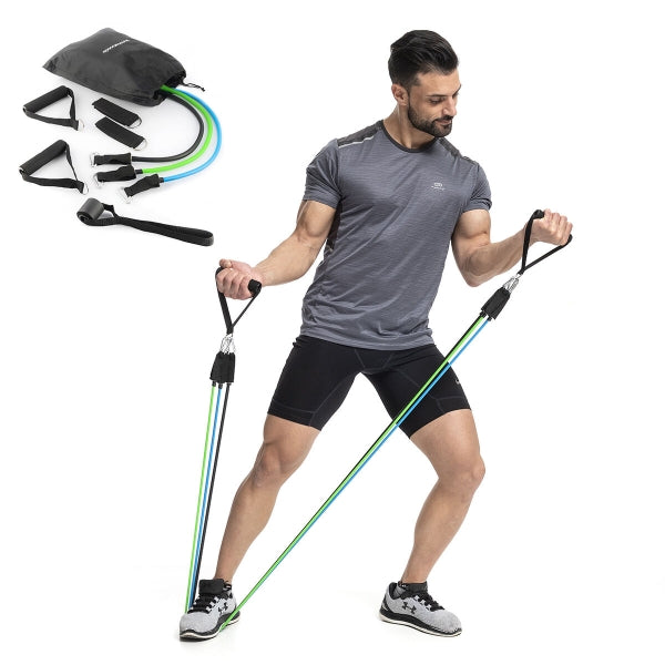 Set traka otpora s dodacima i vodičem za vježbu Tribainer Innovagoods 3 kom.